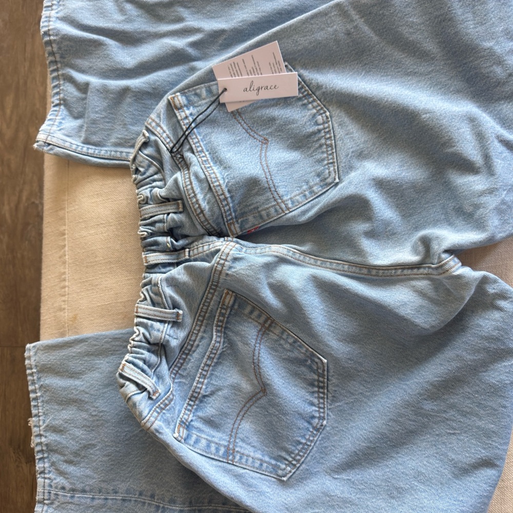 Aligrace Light Blue Wide Leg Maternity Jeans